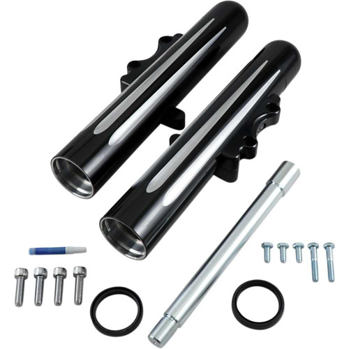 ARLEN NESS 40512 Arlen Ness Fork Legs - Black Anodized - Deep Cut - Dual Disc 40-512