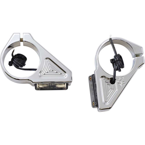 JOKER MACHINE 053043 Joker Machine Turn Signal - 41 Mm - Amber - Chrome 05-304-3