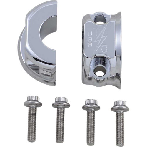 THRASHIN SUPPLY CO. TSC27033 Thrashin Supply Co. Perch Clamps - Clutch/Brake - Chrome Tsc-2703-3