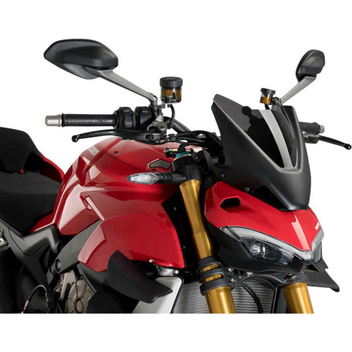 PUIG HI-TECH PARTS 20467F Puig Hi-Tech Parts New Generation Windscreen - 11" - Dark Smoke - Ducati 20467F