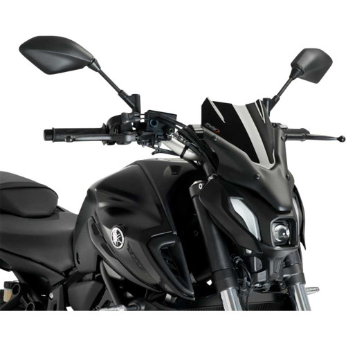 PUIG HI-TECH PARTS 20618N Puig Hi-Tech Parts New Generation Windscreen - 12-1/2" - Black - Mt-07 20618N