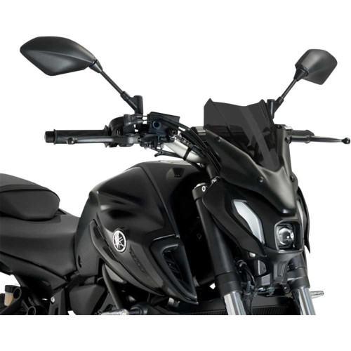 PUIG HI-TECH PARTS 20618F Puig Hi-Tech Parts New Generation Windscreen - 12-1/2" - Dark Smoke - Mt-07 20618F