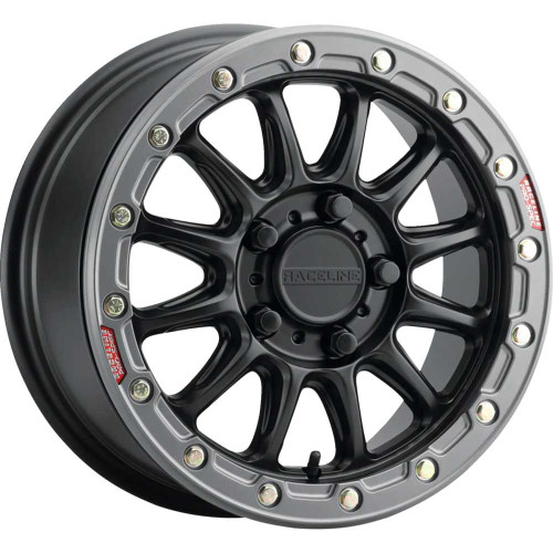 RACELINE WHEELS A14BG57012+25 Raceline Wheels Wheel - Alpha - Front/Rear - Black/With Gun Metal Ring - 15X7 - 5/114.3 - 3+4 (+25 Mm) A14Bg-57012+25