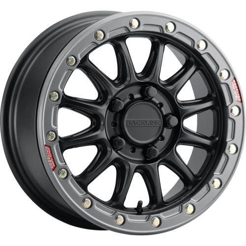 Raceline Wheels Wheel - Alpha - Front/Rear - Black/With Gun Metal Ring - 17X7 - 4/137 - 6+1 (+40 Mm) A14Bg-77037+40
