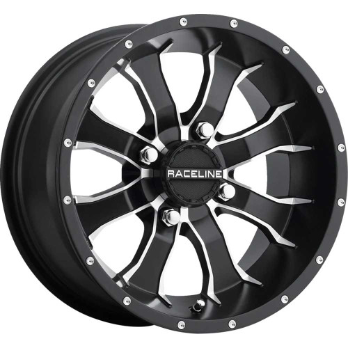 RACELINE WHEELS A779801535 Raceline Wheels Wheel - Mamba - Rear - Black/Machined - 9X8 - 4/115 - 3+5 A7798015-35