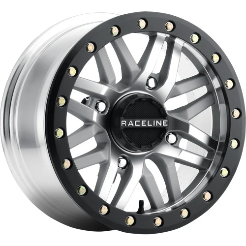 Raceline Wheels Wheel - Ryno - Beadlock - Front/Rear - Machined/With Black Ring - 14X7 - 4/156 - 5+2 (+10 Mm) A91Ma-47056+10