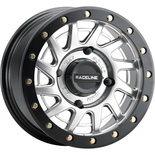 RACELINE WHEELS A12SB57056+10 Raceline Wheels Wheel - Squad - Front/Rear - Hyper Silver/With Black Ring - 15X7 - 4/156 - 5+2 (+10 Mm) A12Sb-57056+10