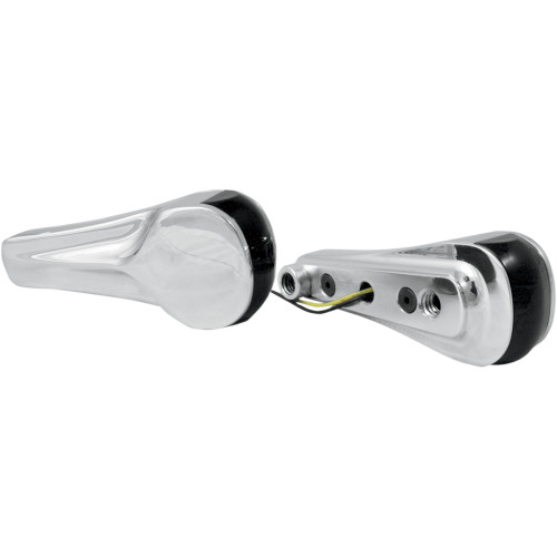Alloy Art Turn Signals - Led - Front - Finned - Chrome Rgfs2-1
