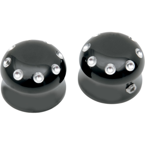 Covingtons Axle Covers - Front - Dimpled - Black - Pair - '08-'23 C0010-B