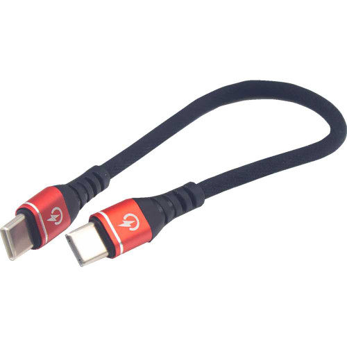 RIDEPOWER RPUSBCUSBC75 Ridepower Male Usb-C To Male Usb-C Cable - Phone Charger - Heavy-Duty - 7-1/2" - Black/Red Rpusbcusbc75