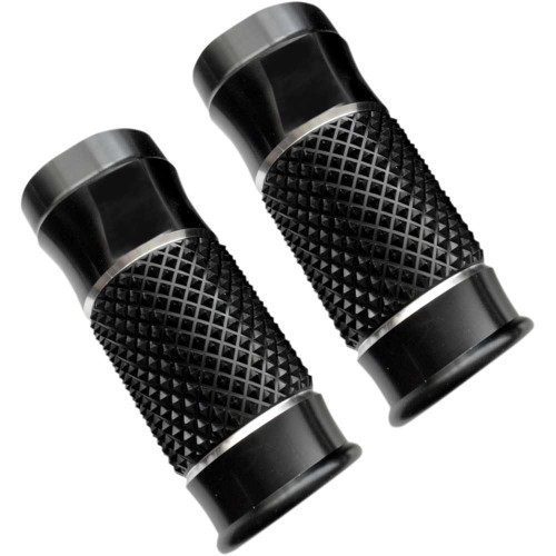 EDDIE TROTTA DESIGNS TC964B Eddie Trotta Designs Fork Slider Covers - Extended +2" - Black Anodized - Cross-Cut Tc-964B