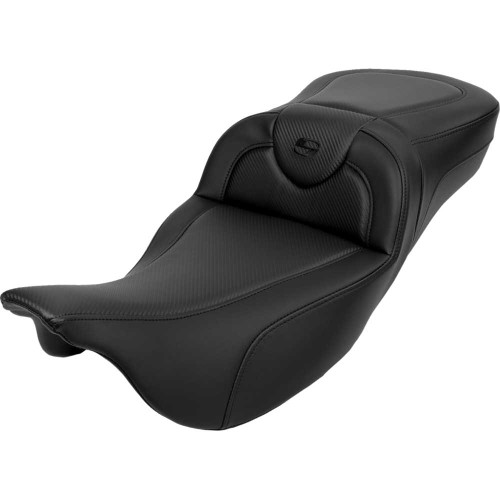 SADDLEMEN 80807B186B0 Roadsofa Extended Reach Seat - Carbon Fiber - Black Stitch - Backrest - Fl '08-'23 808-07B-186B0
