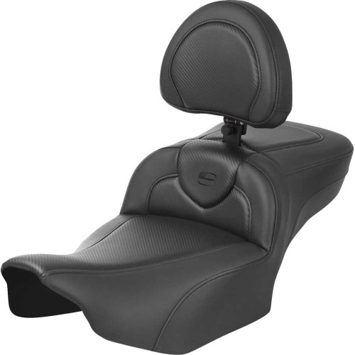 SADDLEMEN 82307186B0 Roadsofa Extended Reach Seat - With Backrest - Carbon Fiber - Fltr/Flhx '23-'24 823-07-186B0