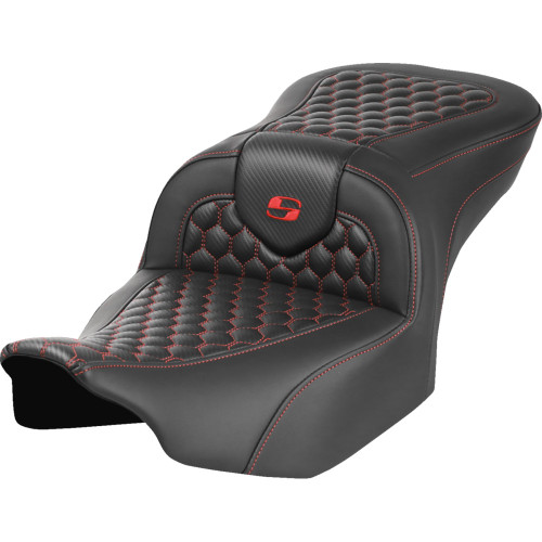Roadsofa Seat - Without Backrest - Honeycomb - Red Stitch - Fltr/Flhx '23-'24 823-07-18904