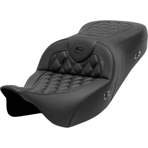 SADDLEMEN 80807B206A0 Roadsofa Seat - Without Backrest - Lattice Stitch - Carbon Fiber - Fl '08-'23 808-07B-206A0
