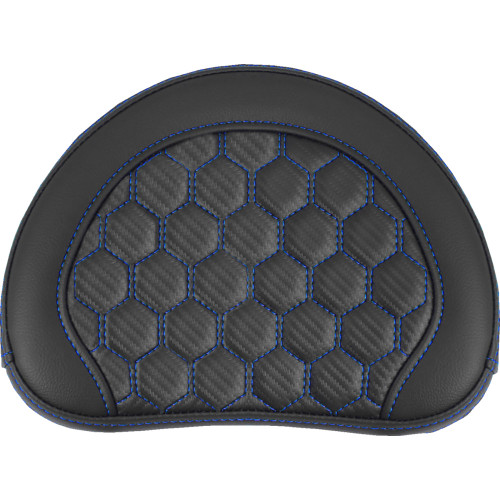 Roadsofa Sissy Bar Pad - Honeycomb - Blue Stitching 051349Blu