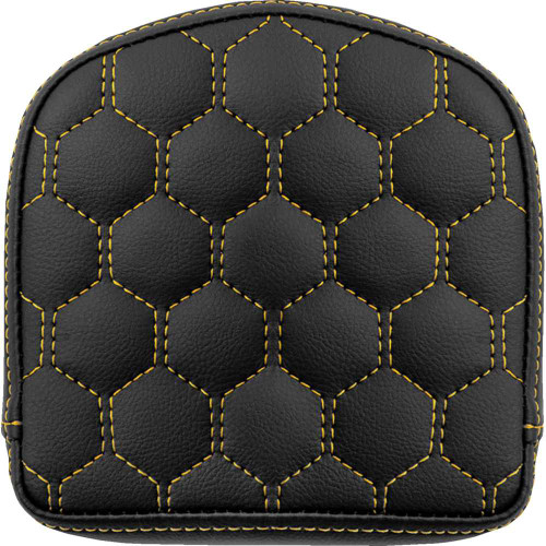 SADDLEMEN 040849GOL Roadsofa Sissy Bar Pad - Honeycomb - Gold Stitching 040849Gol