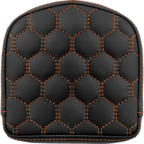 Roadsofa Sissy Bar Pad - Honeycomb - Orange Stitching 040849Ora