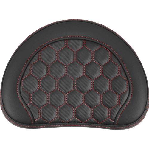 SADDLEMEN 051349RED Roadsofa Sissy Bar Pad - Honeycomb - Red Stitching 051349Red