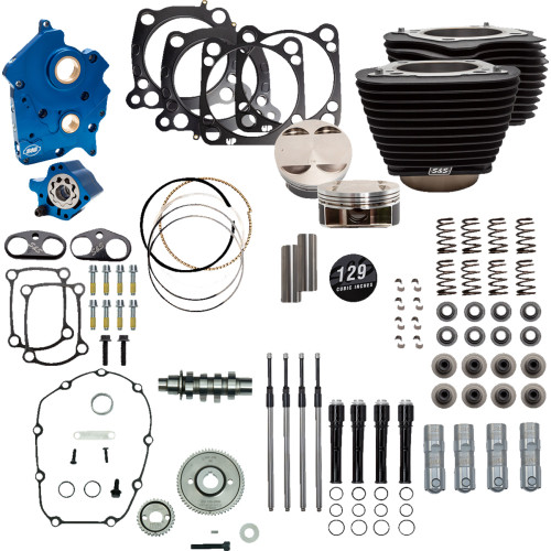 S&S Cycle 129" Power Package Engine Performance Kit - Gear Drive - Oil Cooled - Non-Highlighted Fins - M8 310-1228 S&S Cycle 129" Power Package Engine Performance Kit - Gear Drive - Oil Cooled - Non-Highlighted Fins - M8 310-1228