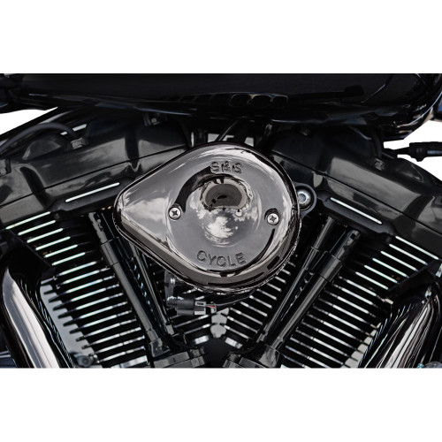 S&S Cycle Stealth Mini Teardrop Air Cleaner Cover - M8 - Lava Chrome 170-0780 S&S Cycle Stealth Mini Teardrop Air Cleaner Cover - M8 - Lava Chrome 170-0780