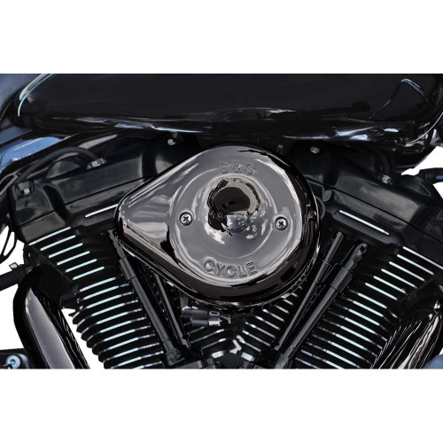 S&S CYCLE 1700779 S&S Cycle Stealth Teardrop Air Cleaner Cover - M8 - Lava Chrome 170-0779