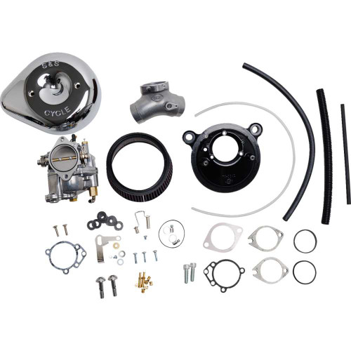 S&S CYCLE 1100149 S&S Cycle Super E Carburetor With Stealth Air Cleaner Kit - Chrome - Twin Cam 110-0149