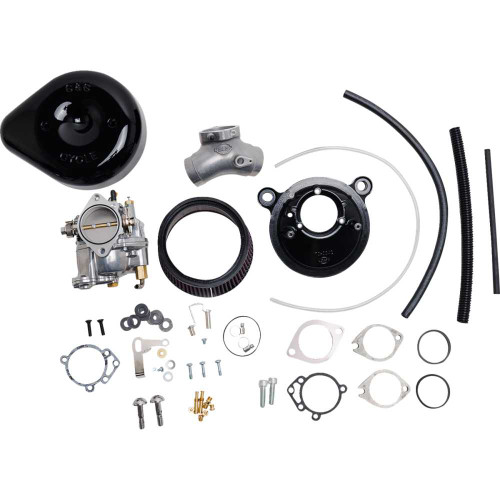 S&S CYCLE 1100146 S&S Cycle Super E Carburetor With Stealth Air Cleaner Kit - Gloss Black - Evolution Big Twin 110-0146