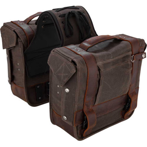 BURLY BRAND B151002D Burly Brand Throw-Over Saddlebag - Dark Oak B15-1002D
