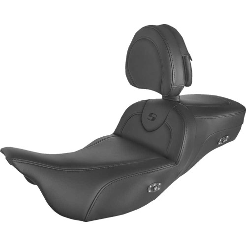SADDLEMEN 80807B188BRHC Saddlemen Roadsofa Extended Reach Heated Seat - Black - W/ Backrest 808-07B-188Brhc