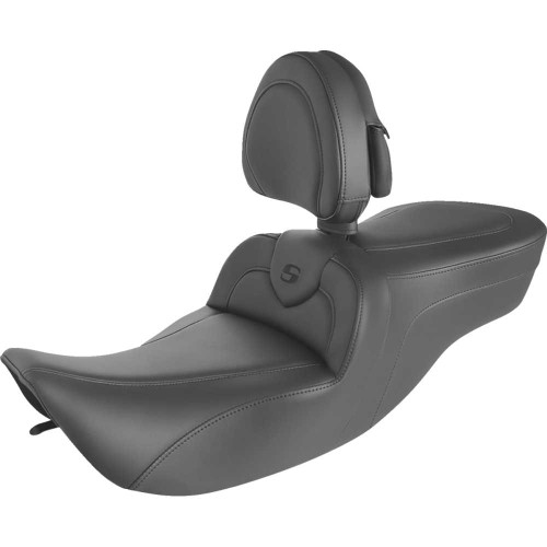 SADDLEMEN 89706187BR Saddlemen Roadsofa Seat - With Backrest - Black W/ Black Stitching 897-06-187Br