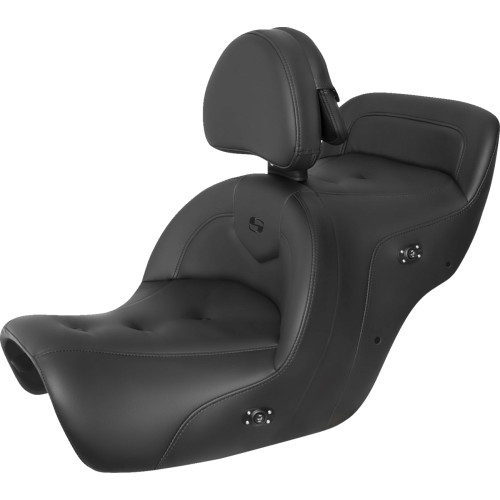 Saddlemen Roadsofa Seat - With Backrest - Pillow Top - Black - Heated - Gl1500 '88-'00 H88-07-181Brhct