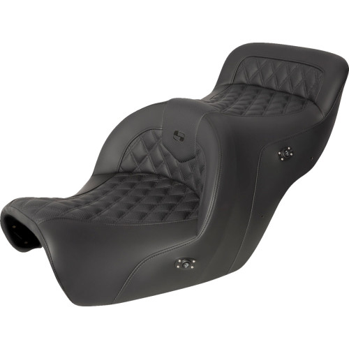 Saddlemen Roadsofa Seat - Without Backrest - Full Lattice Stitch - Black - Heated - Gl1500 '88-'00 H88-07-182Hct