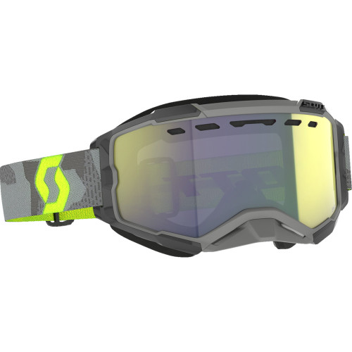 Scott Fury Snow Cross Goggle - Light Gray/Neon Yellow - Enhancer Yellow Chrome 278605-7697335