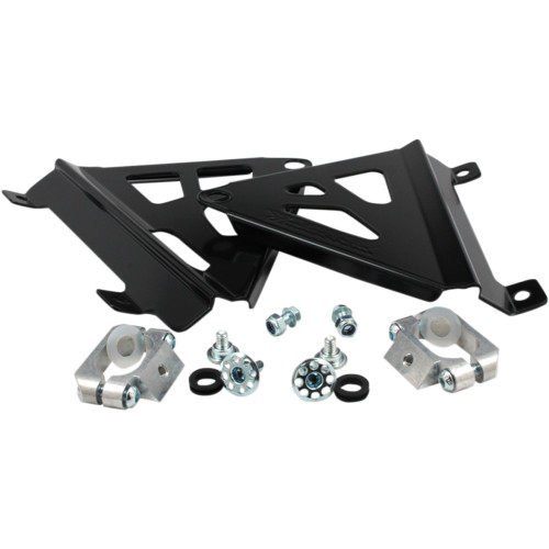 Works Connection Radiator Brace Set - Black - Honda 18-B777