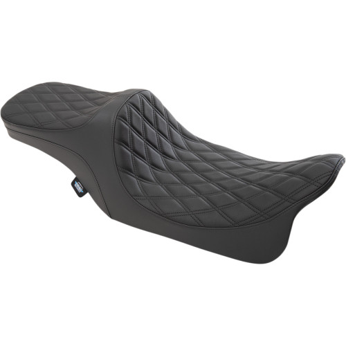Drag Specialties Predator Iii 2-Up Seat - Double Diamond - Black Thread - Fl '99-'07