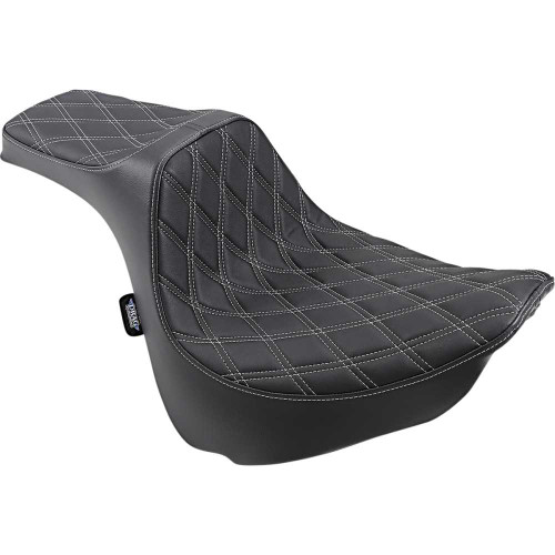DRAG SPECIALTIES 0802-1073 Drag Specialties Predator Iii Seat - Double Diamond - Silver Stitched - Fxfb/S '18-'23