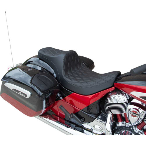DRAG SPECIALTIES 0810-2262 Drag Specialties Predator Iii Seat - Double Diamond - Black Stitching - Vinyl - Indian '14-'22