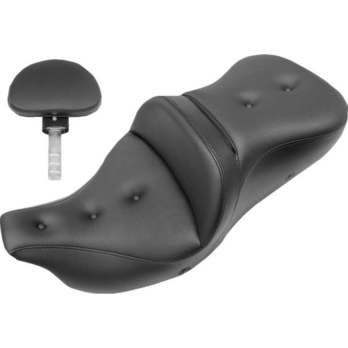 SADDLEMEN 80807B181TBRH Saddlemen Roadsofa Seat - Heated - Pillow Top - With Backrest - Black - '09-'23 Flhtcutg 808-07B-181Tbrh