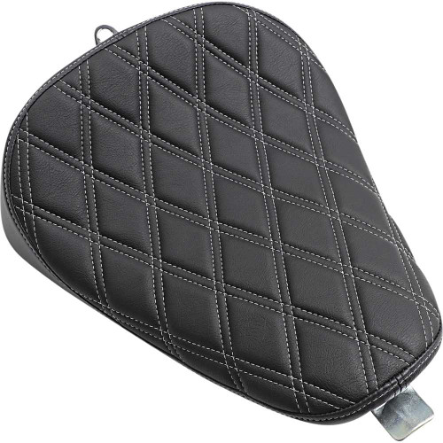 DRAG SPECIALTIES 0804-0740 Drag Specialties Bobber Solo Seat - Double Diamond - Silver Stitch - '10-'22 Xl