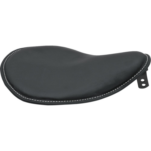Drag Specialties Seat - Spring Solo - Low-Profile - Small - Black Leather/White Stitching
