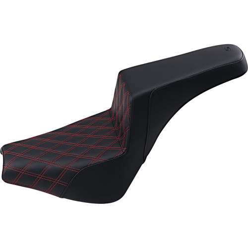 Saddlemen Step-Up Seat - Front Lattice Stitch/With Red Stitching - Black 818-30-172Rd