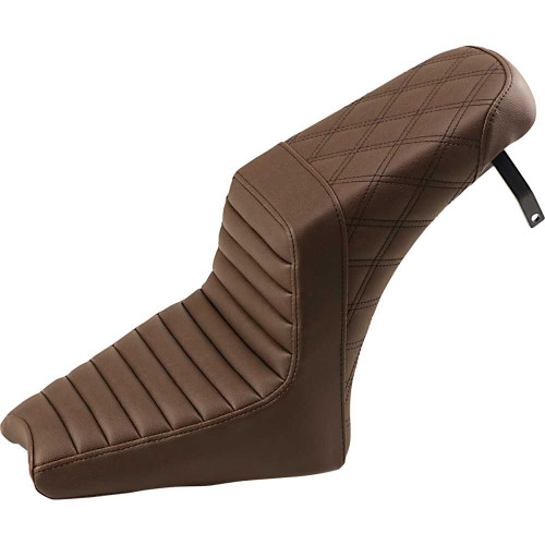 SADDLEMEN I1833176BR Saddlemen Step-Up Seat - Front Tuck-N-Roll/Rear Lattice Stitch - Brown - Scout '18-'19 I18-33-176Br