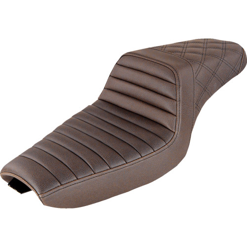 Saddlemen Step-Up Seat - Front Tuck-N-Roll/Rear Lattice Stitch - Brown 807-03-176Br