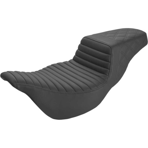 SADDLEMEN 80807B176E Saddlemen Step-Up Seat - Extended Reach - Front Tuck-N-Roll/Rear Lattice Stitch - Black - Fl '08-'23 808-07B-176E