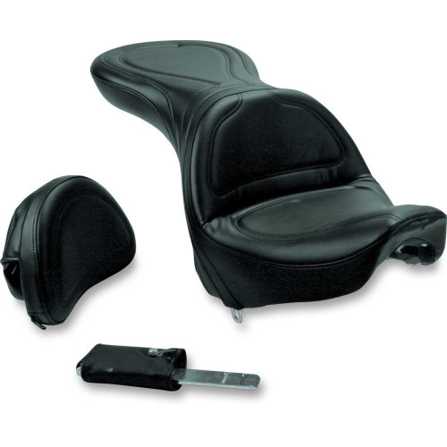 SADDLEMEN 8252JS Saddlemen Seat - Explorer - With Backrest - Stitched - Black - Deuce 8252Js