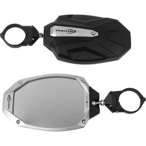 SEIZMIK 5618108 Seizmik Mirrors - Photon - Side View - Oval - Black/Silver - 1.875"/2" Rops - Pair 56-18108