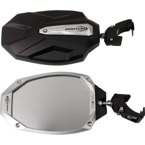 SEIZMIK 5618109 Seizmik Mirrors - Photon - Side View - Oval - Black/Silver - Polaris Pro Fit/Can Am Profiled Rops - Pair 56-18109