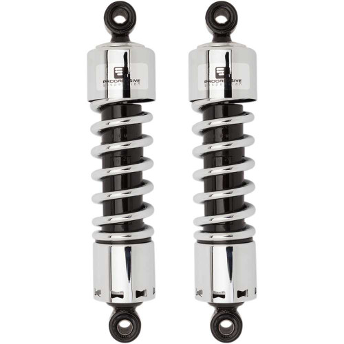 PROGRESSIVE SUSPENSION 4124036C Progressive Suspension 412 Series Shock - 12" - Standard - Chrome - Dyna 412-4036C