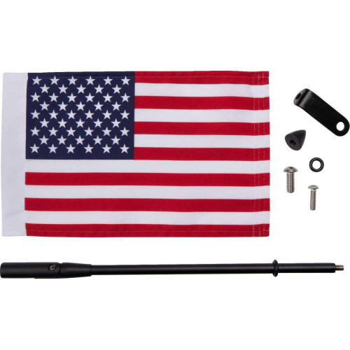 SHOW CHROME 44104BK Show Chrome Folding Flag Pole - Black - Slingshot 44-104Bk